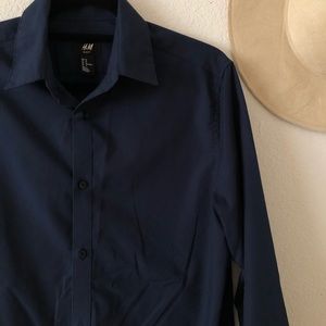 H&M Navy Blue Dress Shirt